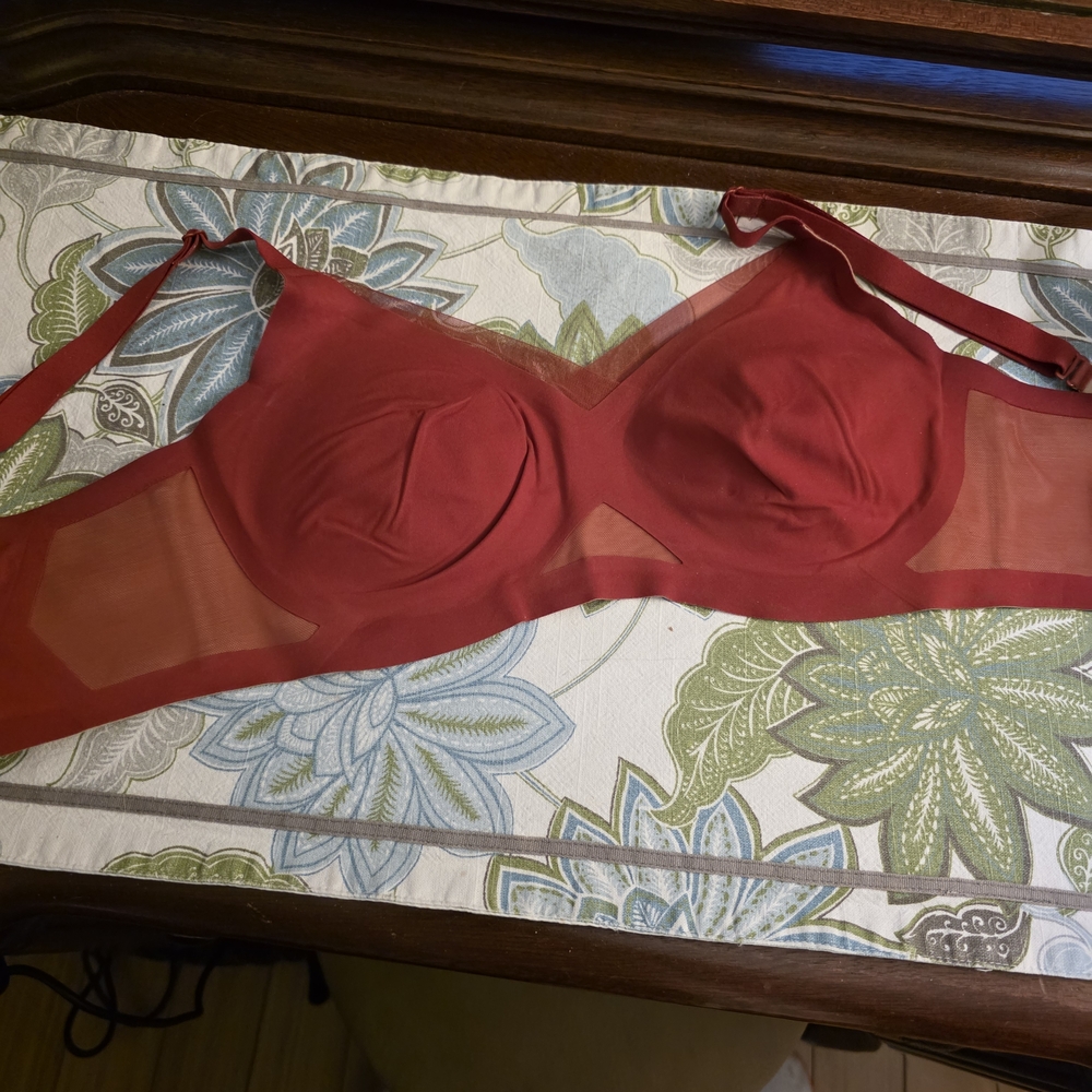 Honeylove Vibrant Red Sheer Bra